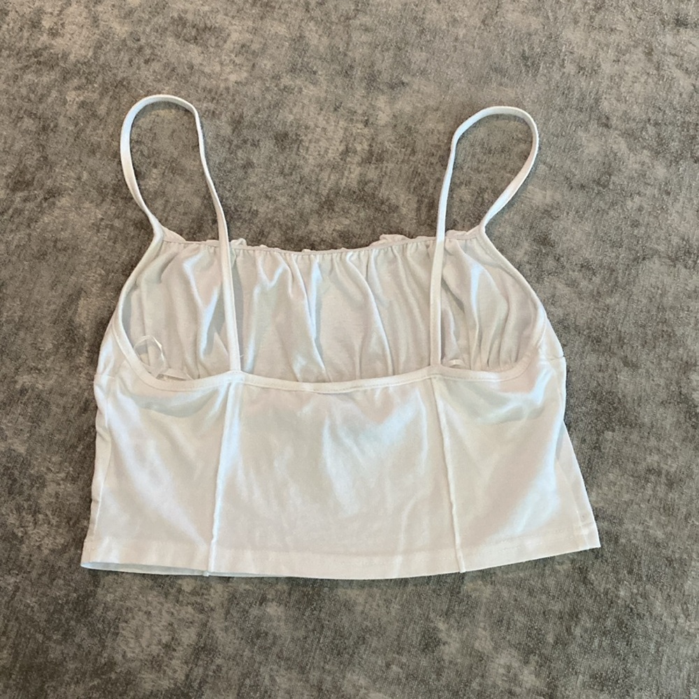 Princess Polly size 6 cropped ruched white top. {199} - Picture 2 of 8